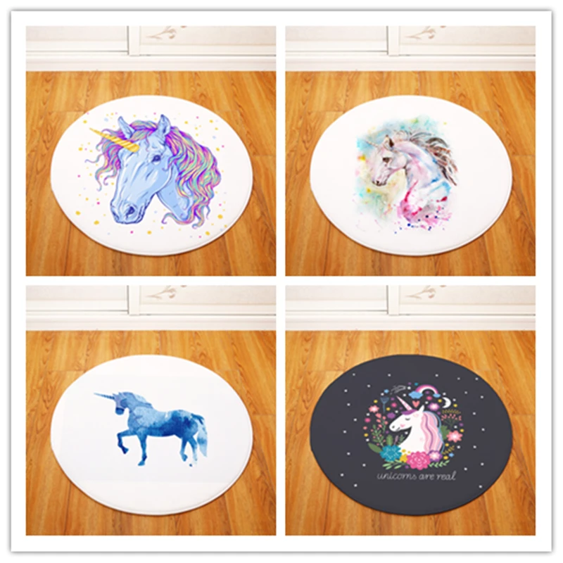 Современная мода скандинавский Единорог круглый стул/настольный коврик для
