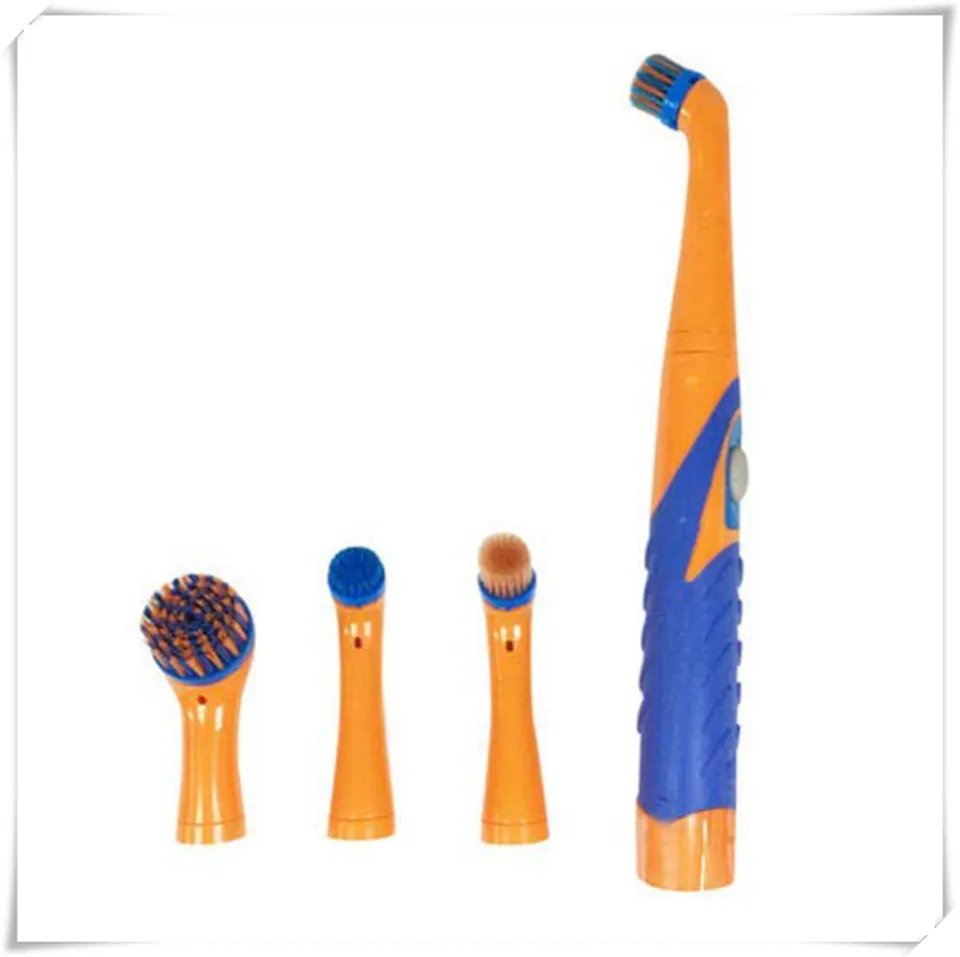 orange blue brush MSJO электрическая звуковая Чистящая Щетка Hurricane Spin Scrubber ванная комната настенная раковина ванна щетка для плитки для туалета Чистящие Инструменты Набор - Цвет: orange blue brush