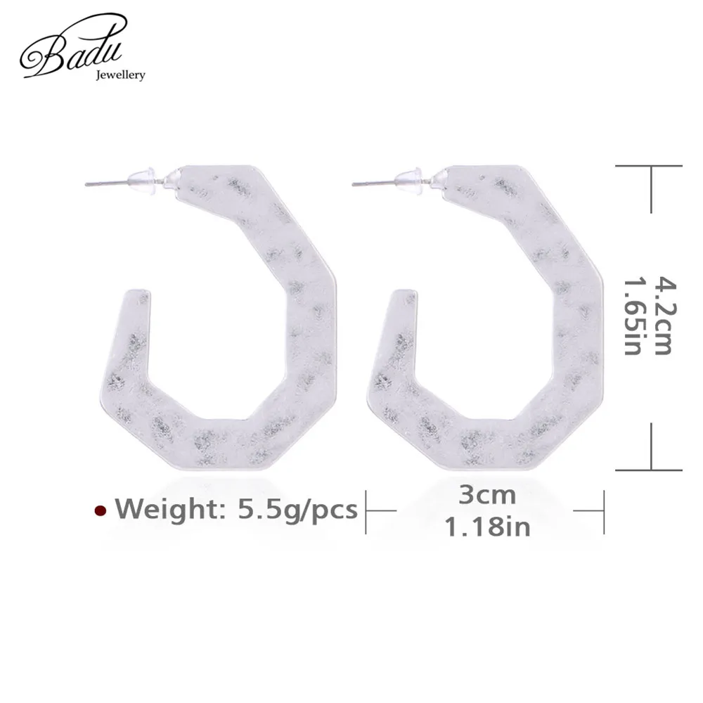 

Badu Gold Zinc Alloy Stud Earring Big Metal Punk Style Exaggerated Earrings for Women Christmas Jewelry Wholesale