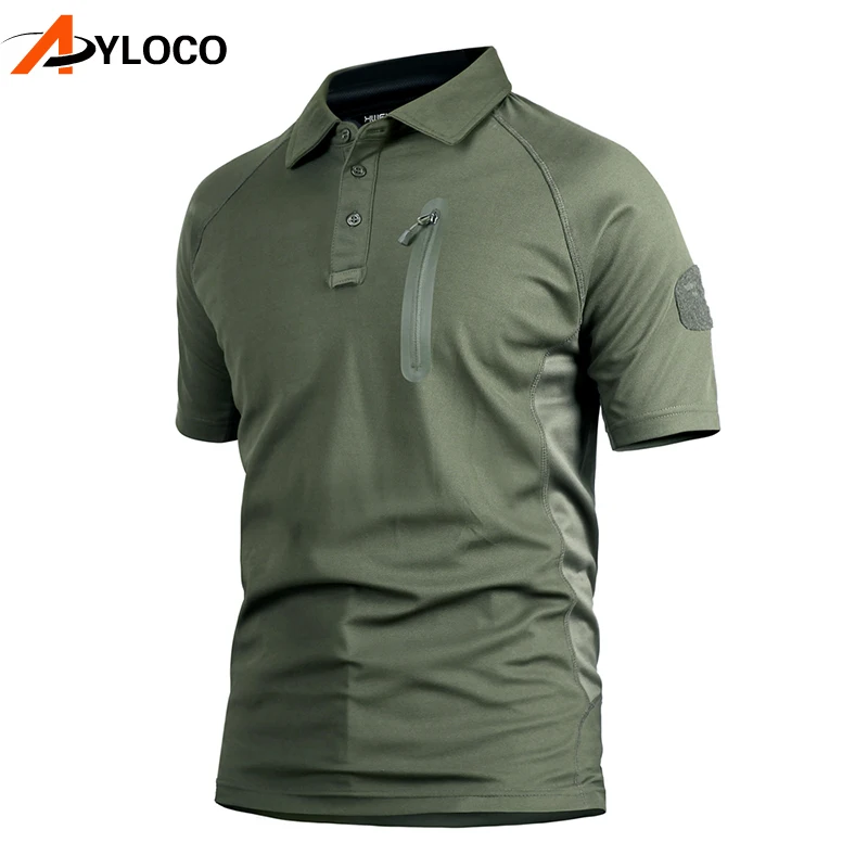 Мужская футболка быстросохнущая Армейская дышащая с отворотом|tshirt men|quick drymen tshirt |