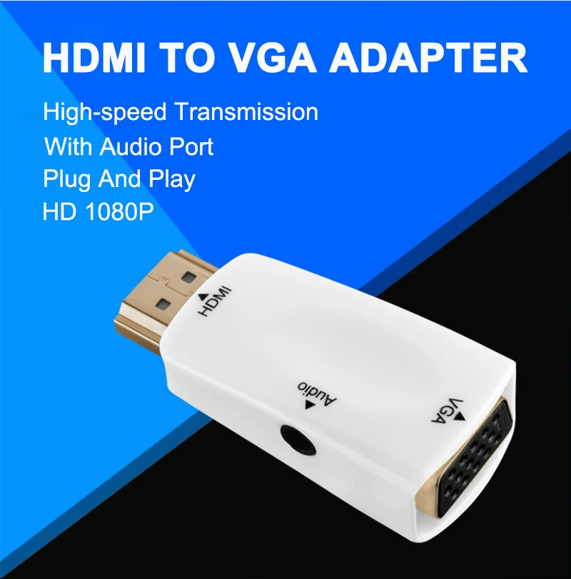 Ergincy адаптер hdmi-vga конвертер кабель с аудиокабелем Мужской к женскому HDMI адаптер HD 3D 1080 P для HDTV портативных ПК PS3 PS4