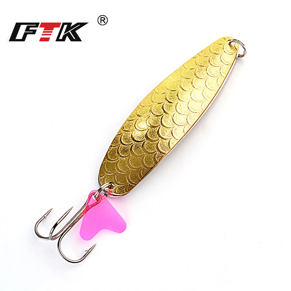 ФТК 1 шт Металл Рыбалка Spinner 25g/30 г/35 г Щука приманку жесткие приманки ложка с