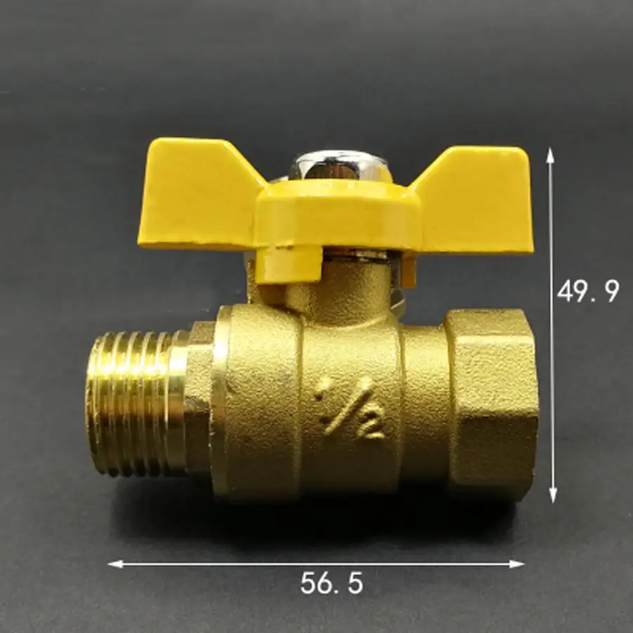 DN15 1/2 &quotBSP Female to Male латунный шаровой клапан воздушный топливный газ с желтой