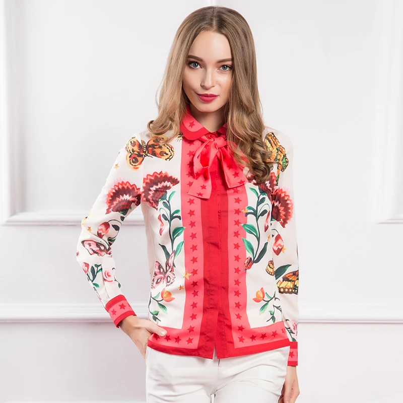 Женские рубашки с длинным рукавом повседневные свободные блузы цветочным