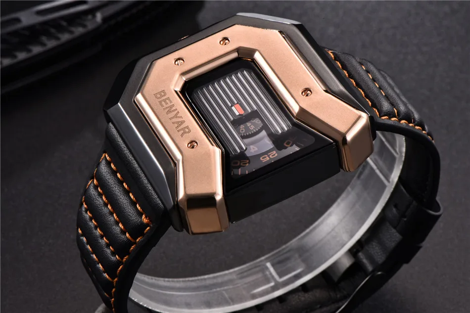 BENYAR Брендовые Часы Reloj Hombre для мужчин модные водостойкие кожаные кварцевые часы спортивные Relogio Masculino erkek коль saati
