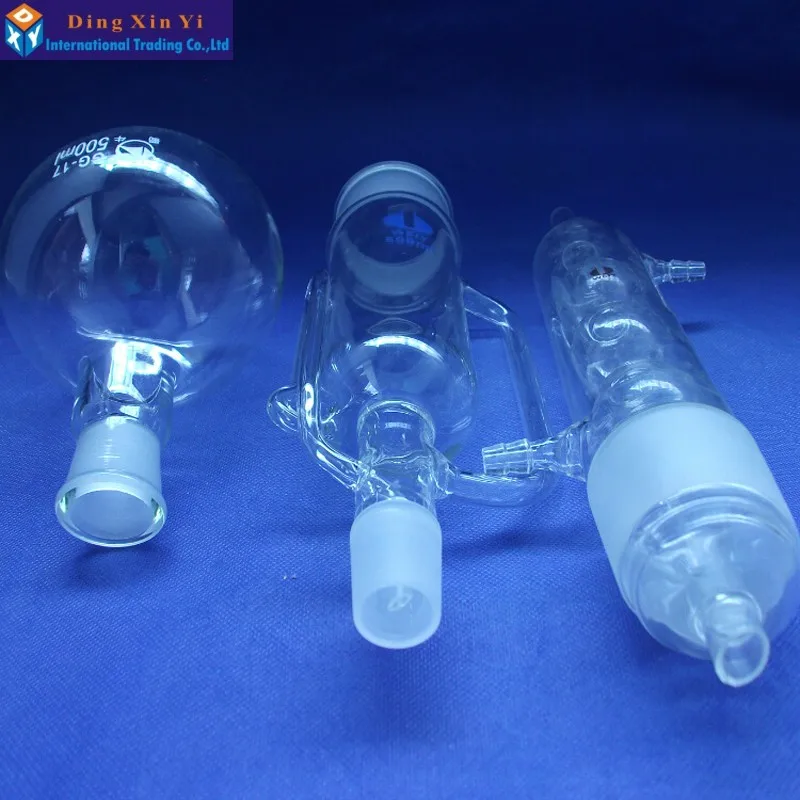 0.5L экстракционное оборудование soxhlet с выпуклой конденсатор, экстрактор soxhlet мл стекло 500, конденсатор и корпус экстрактора, лабораторное стекло ware