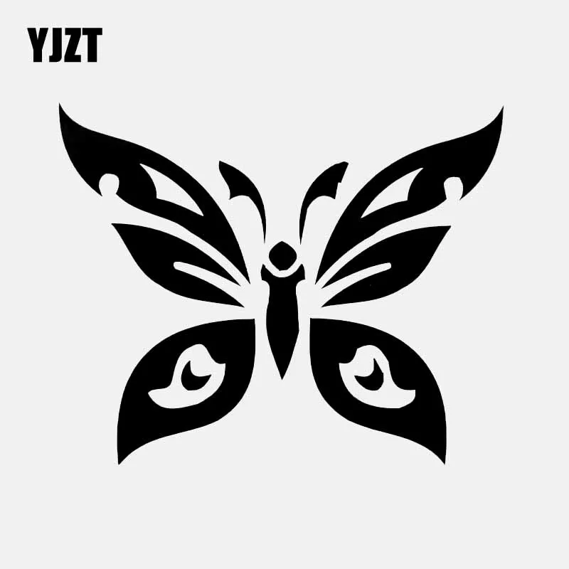 YJZT 14CM*11.3CM Butterflies Car Sticker Vinyl Decal Decor Black/Silver C24-0218 | Автомобили и мотоциклы