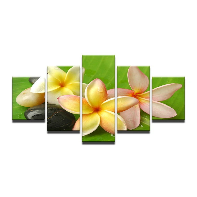 Модульная картина Frangipani холст картины 5 Панель красивые с цветочным принтом для