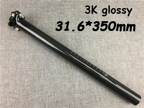 3K glossy C Дорога/MTB углерода сиденья сообщения горный велосипед Подседельный штырь 27,2/30,8/карбоновые подушки безопасности 31,6 черный сиденье - Цвет: 3K glossy C