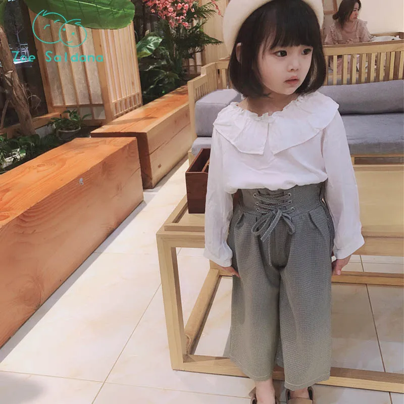 Комплект одежды для девочек блузка + брюки 2 шт. одежда с длинными рукавами