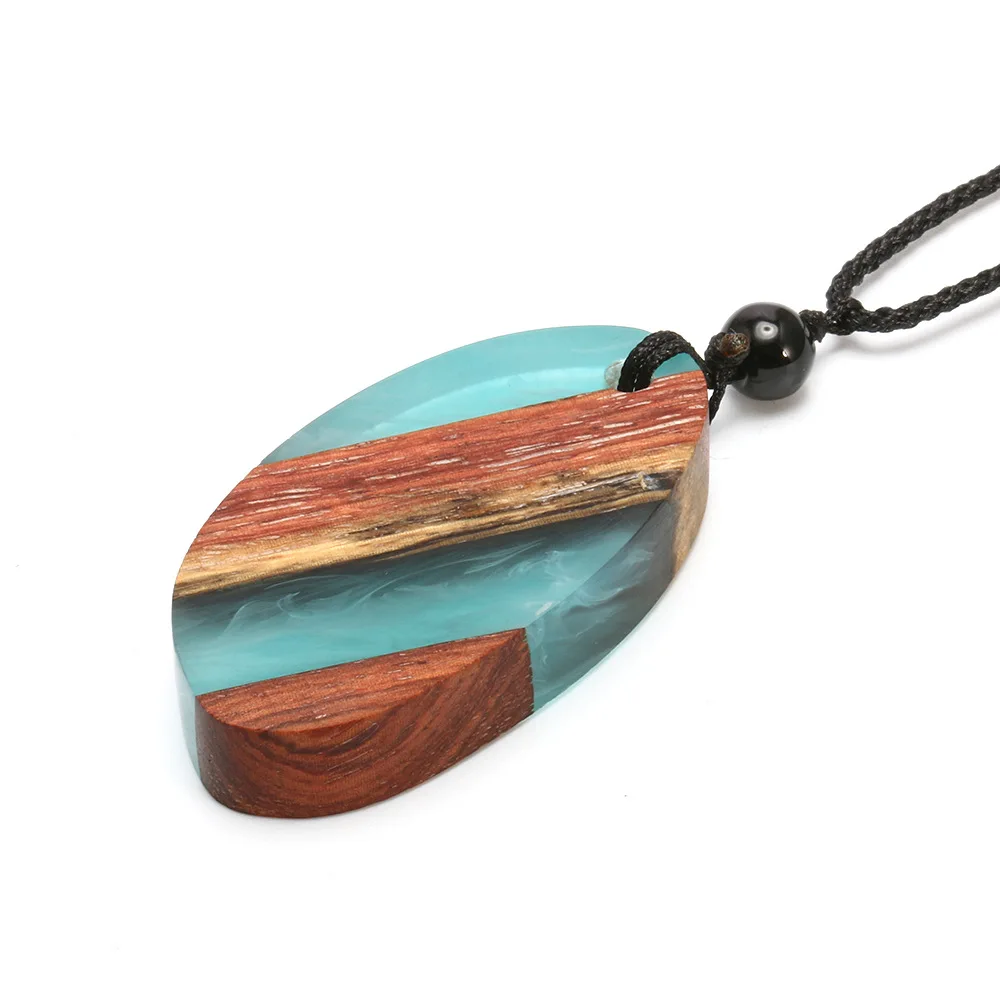 Ожерелье из дерева и смолы BOEYCJR этническое винтажное ожерелье ручной работы в