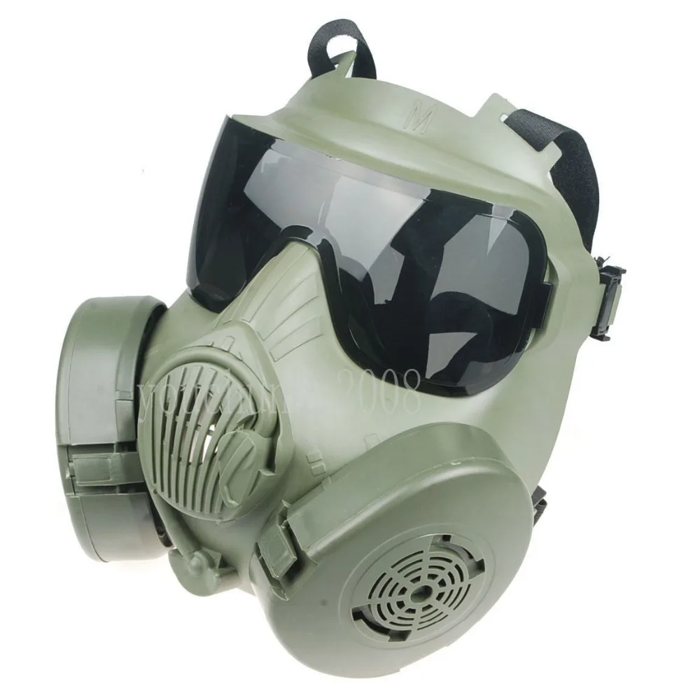 Тактическая противогаз с черепом на все лицо для страйкбола пейнтбола двойным
