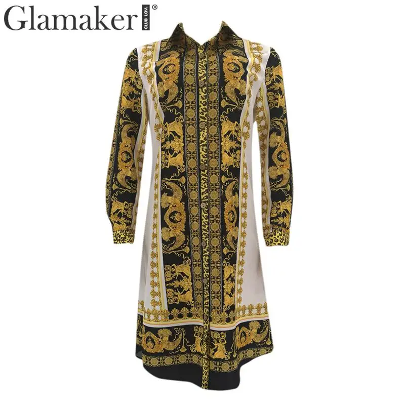 Glamaker Печать Сексуальная Облегающая рубашка платье женское летнее элегантное платье миди женские вечерние Клубные с длинным рукавом тонкое плюс размер платье