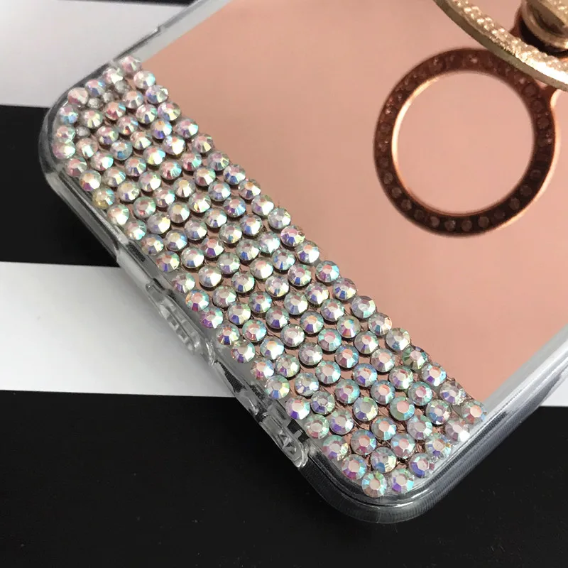 Mate 10 lite Алмазный Блестящий зеркальный чехол с кольцом для пальца Huawei 8 9 P Smart Y9 2019 Y6
