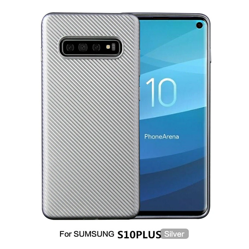 Противоударный бампер из углеродного волокна для Samsung Galaxy S10 прочный мягкий