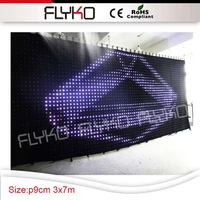 wholesale 3x7m free sample fashionable cheap disco led stage backdrop led video curtain dmx software edit curtain