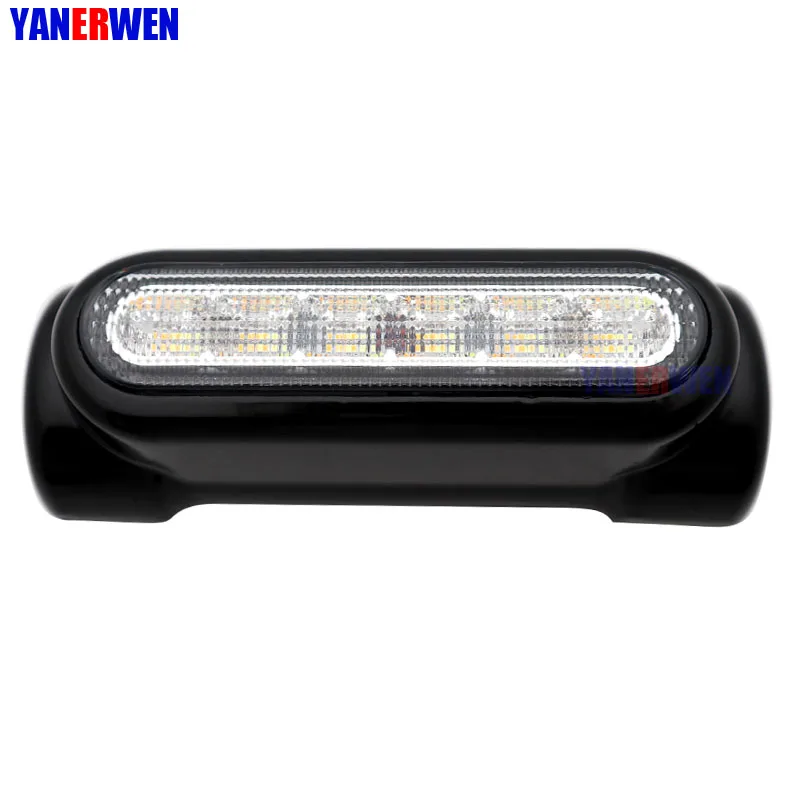 Черный хром Универсальный мотоцикл шоссе бар Switchback дальнего света Белый