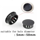 10 шт., нейлоновая пластиковая крышка с отверстиями, пластиковая крышка с отверстием для труб, крышка с отверстием для труб, крышка с винтом, черный цвет, белый