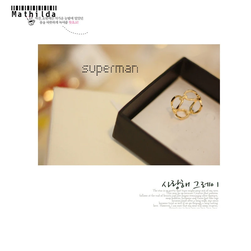 Модные полые кольца Mathilda корейские массивные Женские Ювелирные изделия D197|hollow