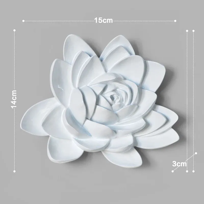 S White Lotus NOOLIM Европейский Креативный цветок из смолы на стену, стерео украшение, рукоделие, наклейка на стену украшение, подарок, лотос, пион, рыбка, модель - Цвет: S White Lotus