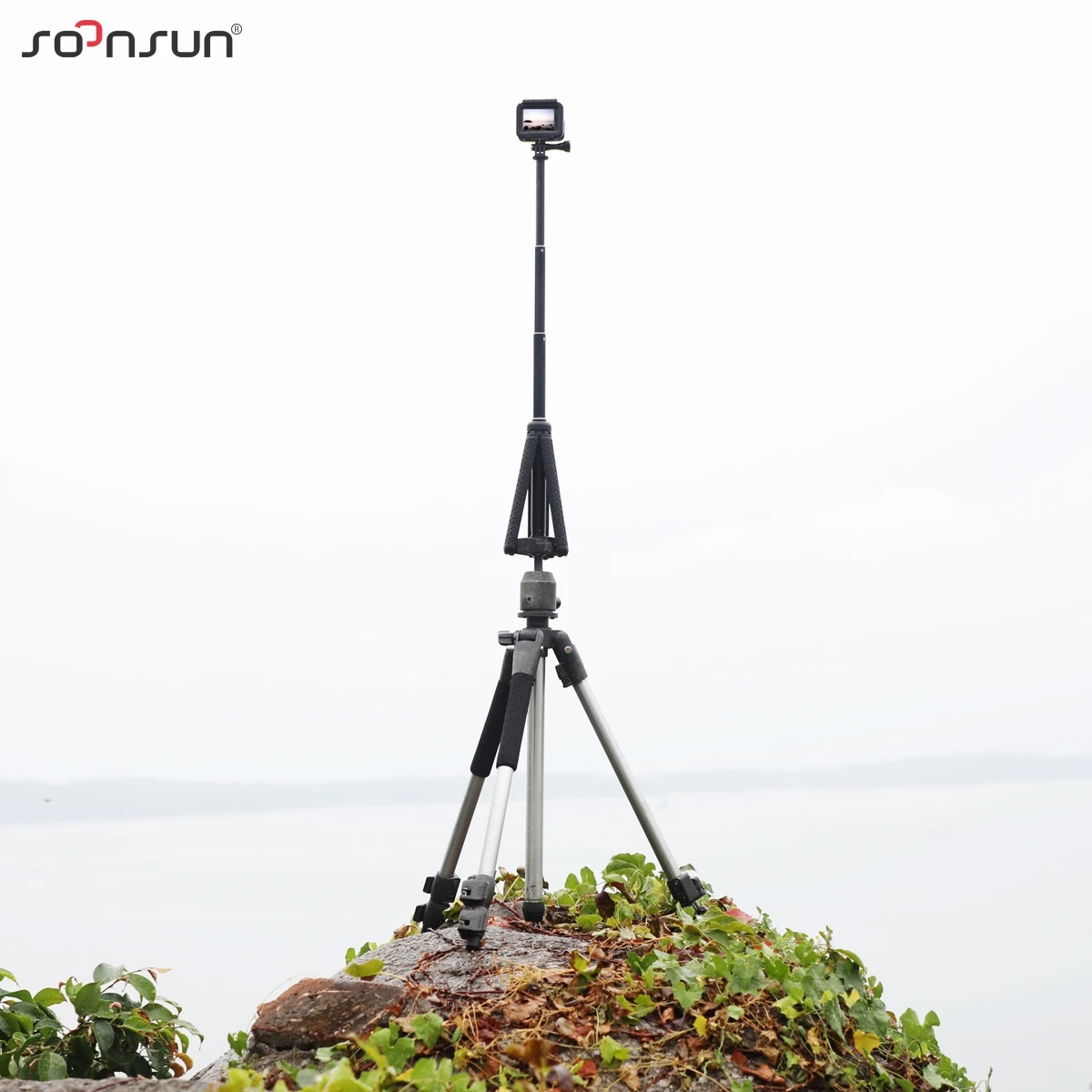 SOONSUN 3в1 складной штатив, выдвижной монопод, ручной захват, селфи-Палка для GoPro Hero 5 6 7 8 для DJI OSMO, карманные аксессуары