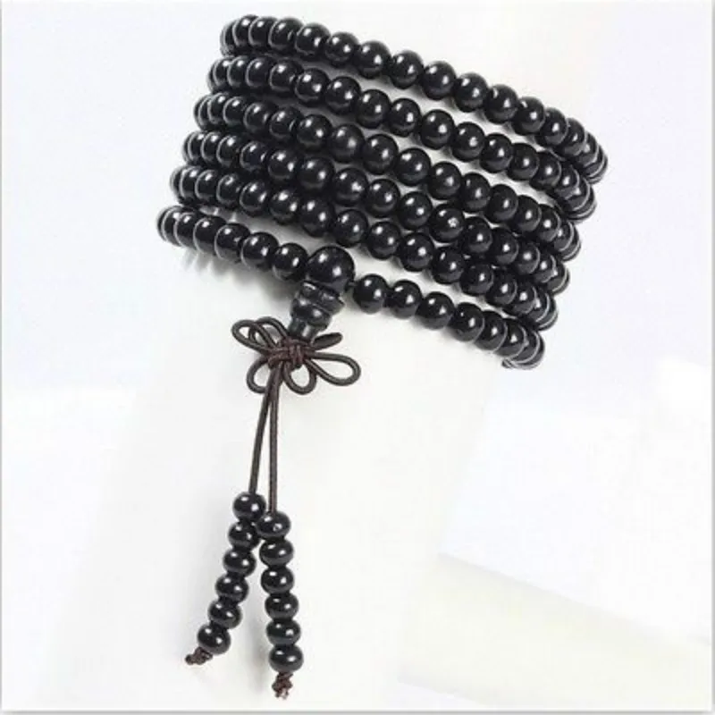 4 мм Тибетский буддизм 216 черное дерево Mala ожерелье|mala necklace|necklace necklacewood necklace |