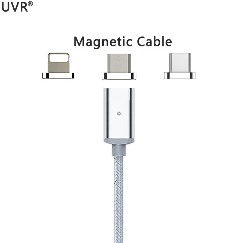 UVR Magnetic charger 1m Nylon weave cable Micro Usb type c for iphone 6 7 8 android oneplus charging &amp data sync | Мобильные