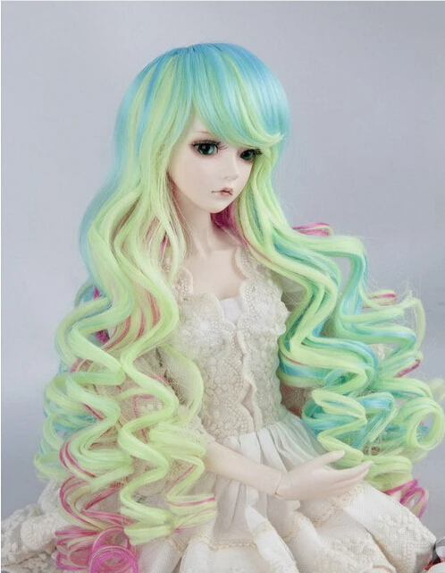 Зеленый и синий BJD кукла хлоя большие волны парик завод прямые продажи |