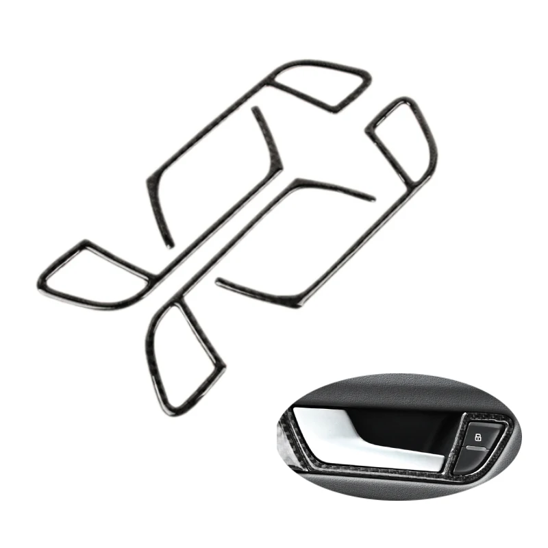 

For Audi A4 B8 2009 2010 2011 2012 2013 2014 2015 2016 Carbon Fiber Door Handle Panel Door Bowl Frame Cover Sticker Trim