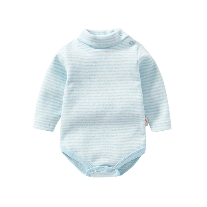Blue stripe Детские комбинезоны для маленьких мальчиков, зимняя одежда для новорожденных, комбинезон с длинными рукавами для маленьких девочек, комплект детской одежды, суперорганическая хлопковая ткань - Цвет: Blue stripe