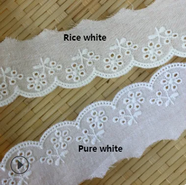 15Yards/pack New Cotton Strip Flower Embroidery Clothing Skirt LaceHome Textile Accessories Width 4 cm | Дом и сад