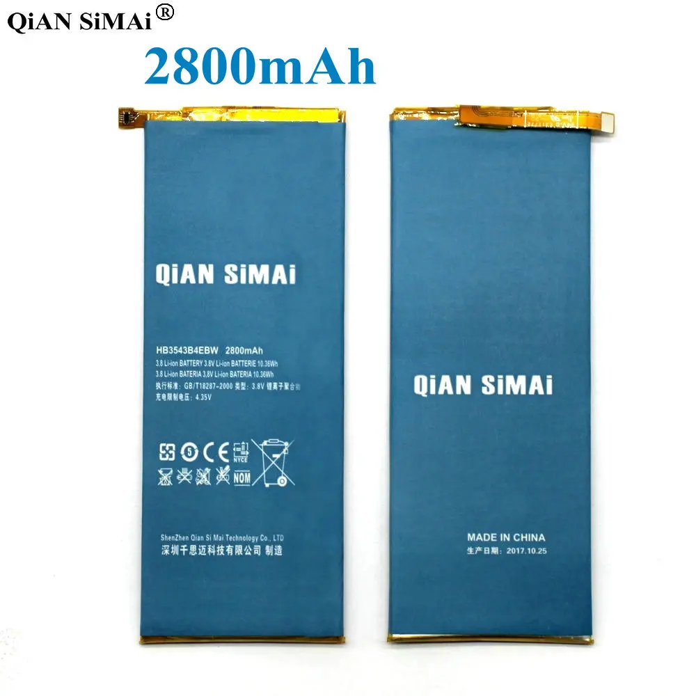 QiAN SiMAi Высокое качество 2800mAh HB3543B4EBW литий-ионная батарея для Huawei Ascend P7 мобильный телефон + код отслеживания