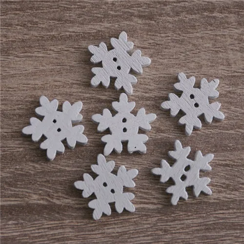 white snowflakes 50 шт. деревянные пуговицы с мультяшными животными для скрапбукинга поделок DIY Детские ручные Обучающие аксессуары для шитья одежды украшения - Цвет: white snowflakes