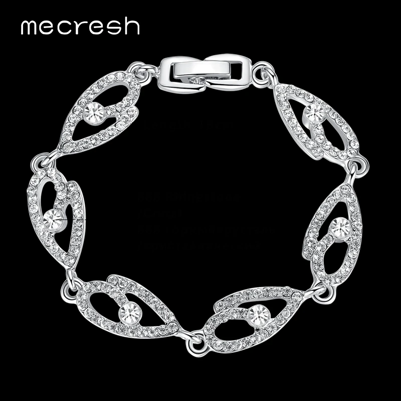 Женский браслет с кристаллами MSL318 серебряная/Золотая цветная слезы 2018|bracelets