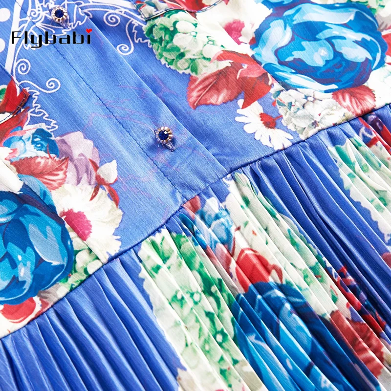 Высококачественное драпированное платье с цветочным принтом рукав три четверти