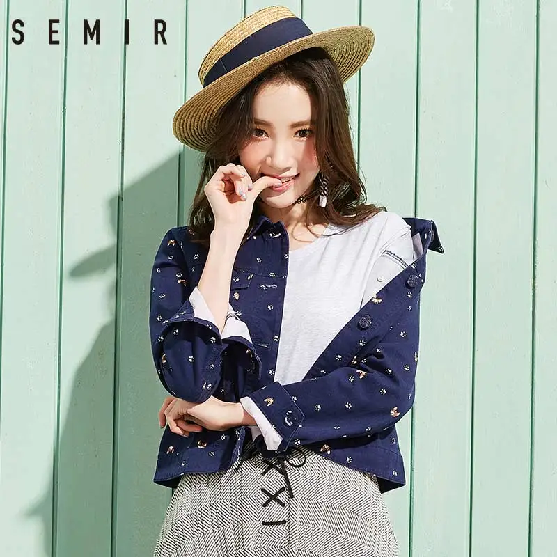 SEMIR Куртка женская повседневная куртка цветная с отложным воротником длинный