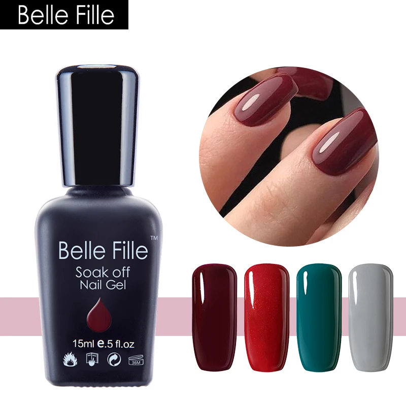 BELLE FILLE 15 мл яркие цвета Гель лак для ногтей дизайна УФ замачиваемый Vernis