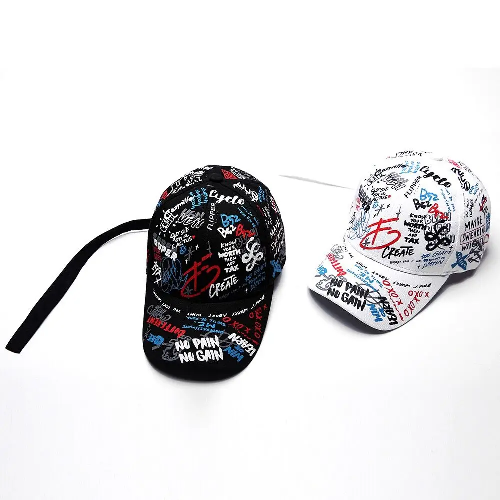 Новый мужской каракули граффити Бейсбол Кепки шляпа хип-хоп Kpop Snapback Регулируемая