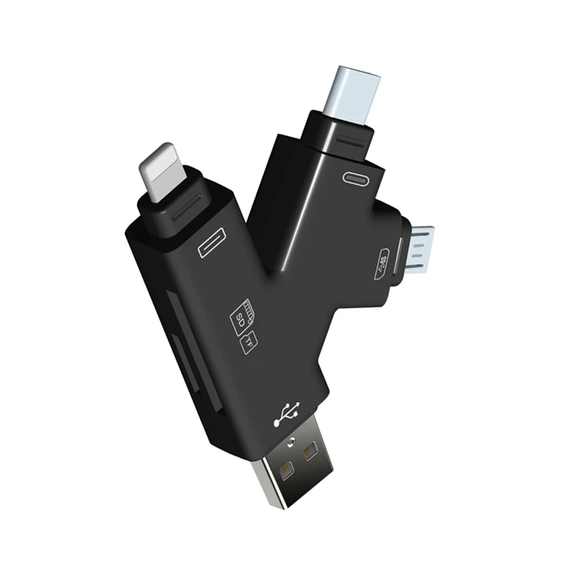 4в1 SD TF кардридер iOS Micro USB Type C для ipad iphone XS MAX XR 8 7 6 plus 11 PRO MacBook PC OTG Android Phone|Картридеры|