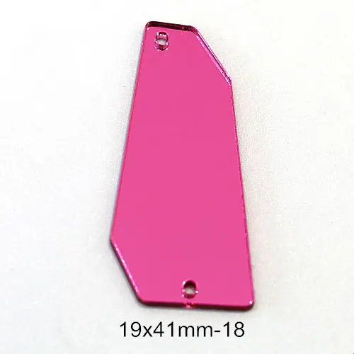19X41mm 20-50 шт розовые специальные формы акриловые пришить на зеркало с отверстиями FlatBack зеркало акриловые пришить горный хрусталь для аксессуаров E7065 - Цвет: 19X41mm