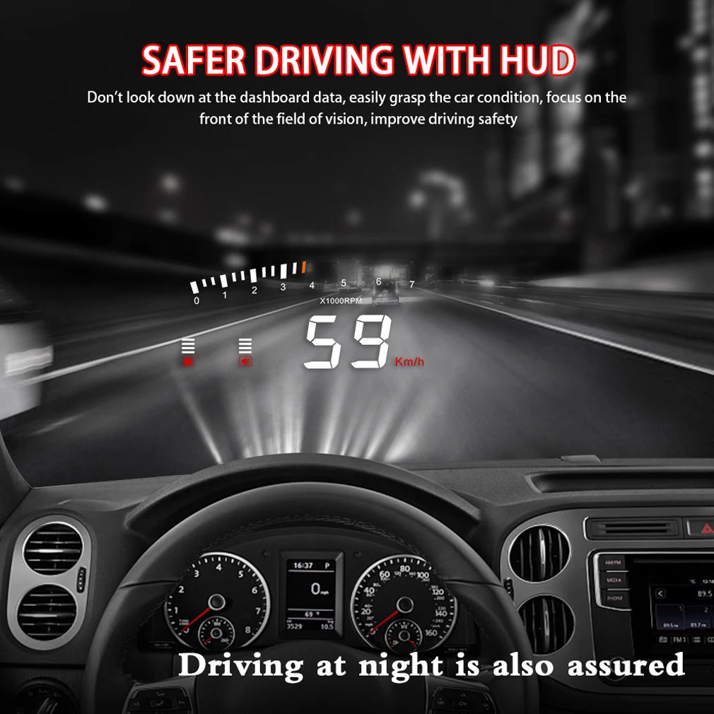 Универсальный автомобильный gps HUD цифровой дисплей Автомобильный измеритель скорости Предупреждение ющий сигнал