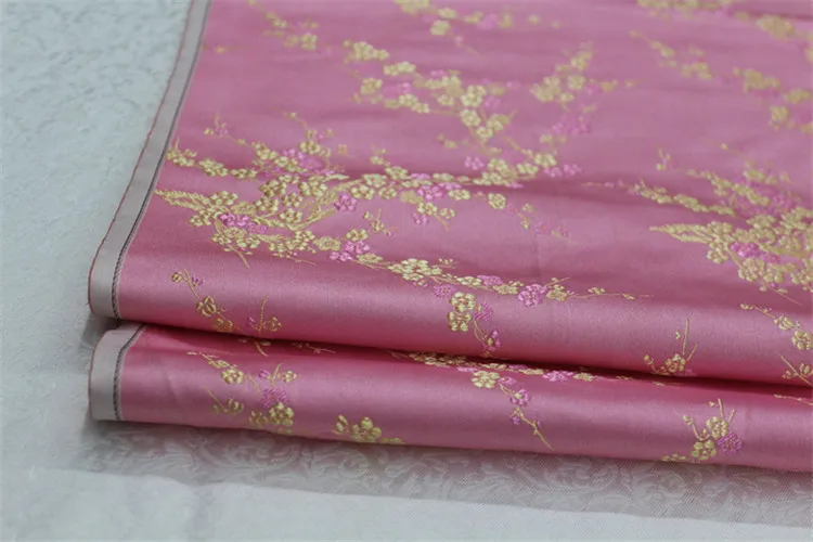 CF61 1 ярд китайский цветок сливы шелковая парча ткань Cheongsam одежда костюмы DIY Ткань для шитья кушион покрывало ткань