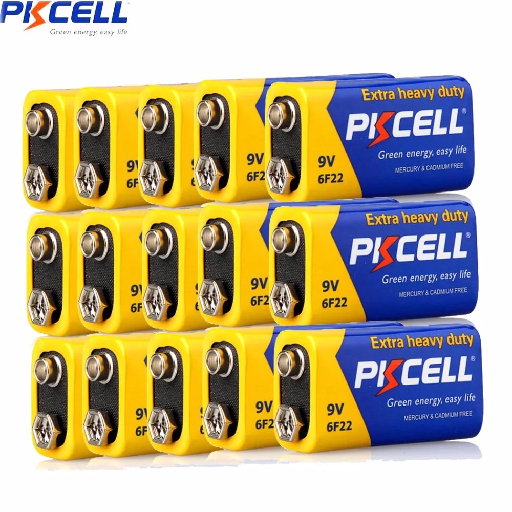 Аккумулятор термометра PKCELL 9 В 15 шт. 6F22 MN1604 6LR61 минимум 240 сверхмощные батареи из