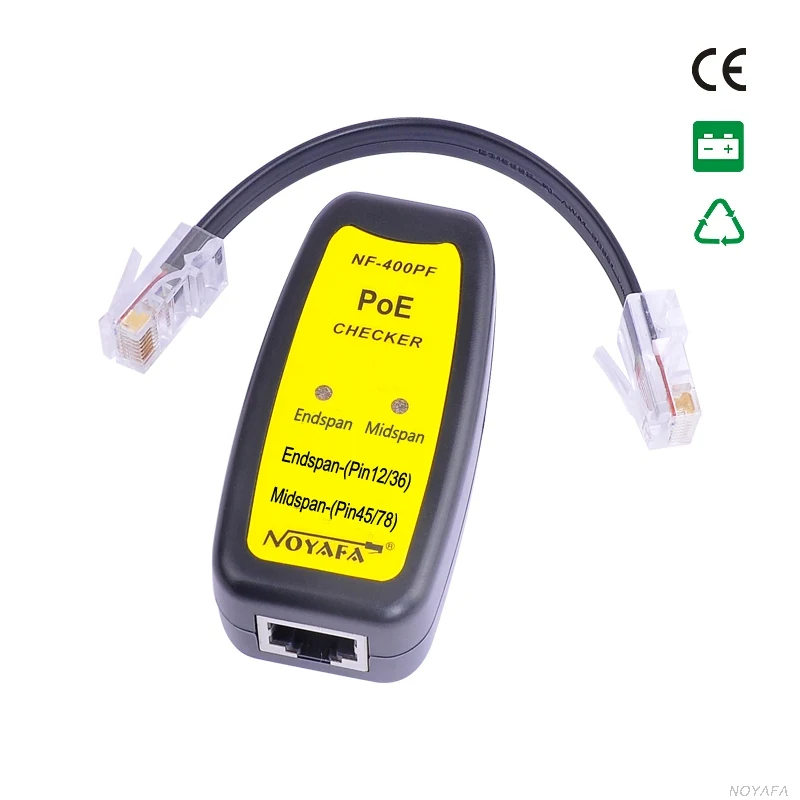 Max95% влажность хранения тестер 802.3af/802.at PoE(питание по Ethernet) подключен к розетке RJ45 POE Тестер NF-400PF