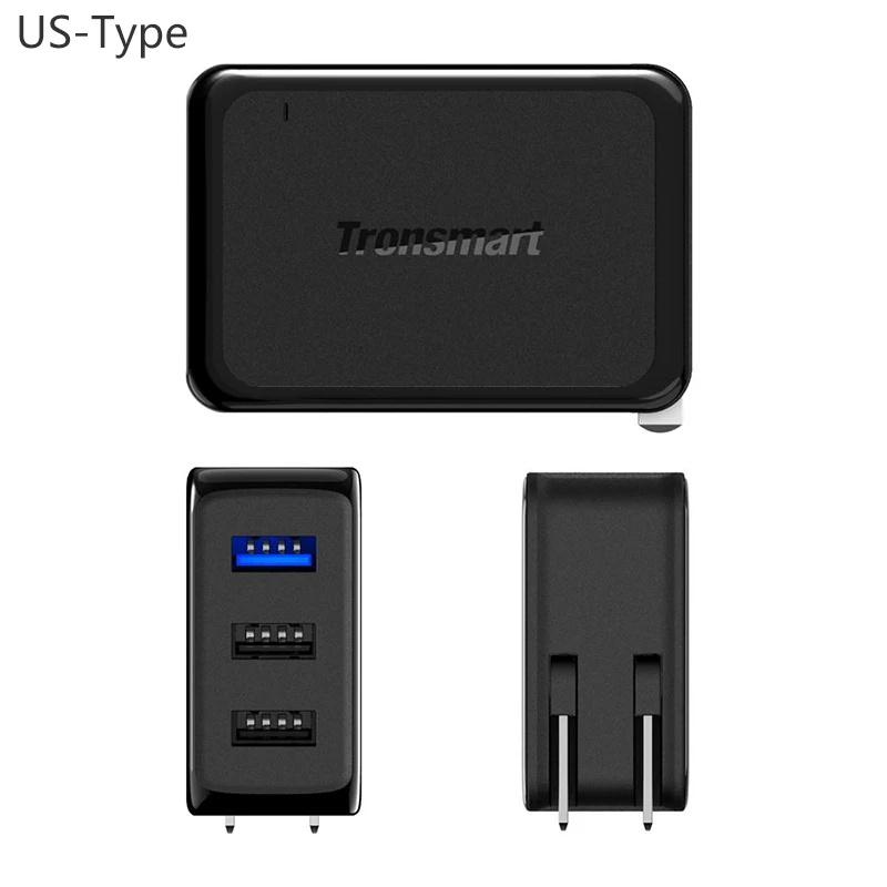 Tronsmart W3PTA 3 Порты USB Зарядное устройство Qualcomm сертифицированных Quick Charge 0 QC3.0 Smart для
