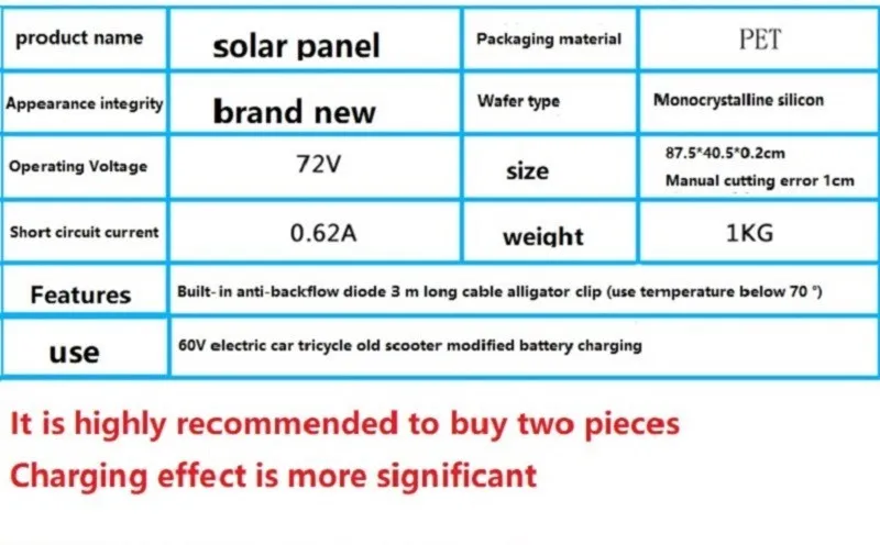 Монокристаллической полу-гибкие солнечные панели 72V45W прямо в 60V батарея 3 метров в длину защищенный зажим «крокодил» линии, чтобы отправить клей