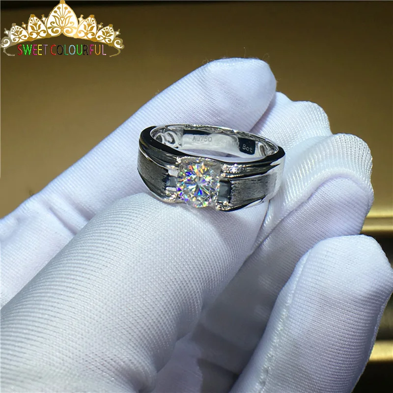 

100% 9K Gold Moissanite Diamond Ring D color VVS With national certificate MO-001