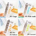 24 шт.лот винтажная полая нержавеющая сталь полый Птица Животное рыба металлическая линейка DIY Инструменты для рисования студенческий подарок приз канцелярские принадлежности