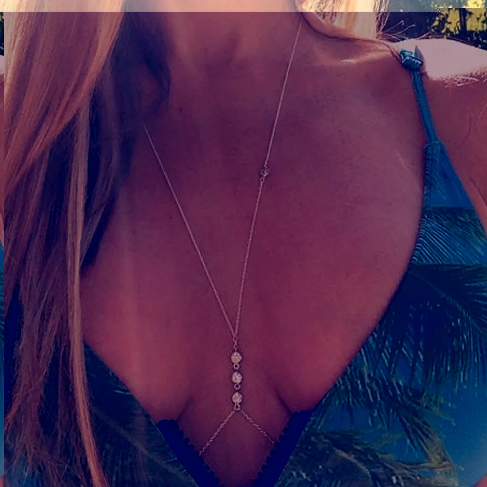 Очаровательная Женская цепочка из нержавеющей стали летний Кристальный