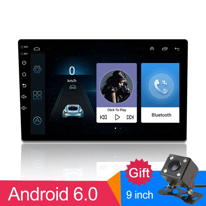 Автомобильное радио 9 дюймов 2din Android 6 0 1024x600 GPS навигация Bluetooth Wi-Fi SWC FM USB сенсорный
